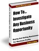 Thumbnail  How To Investigate Any Business Opportunity