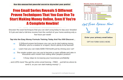 Product picture  Make Money Online HTML Premium Squeeze Page