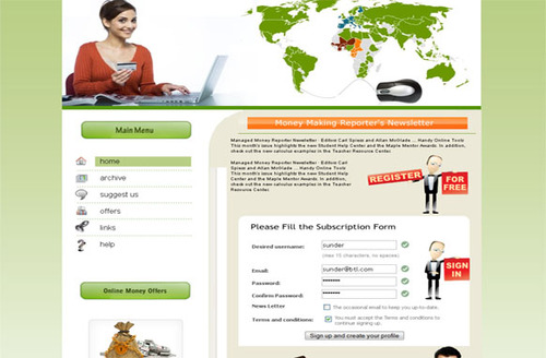 Product picture  Make Money Newsletter HTML and PSD Template