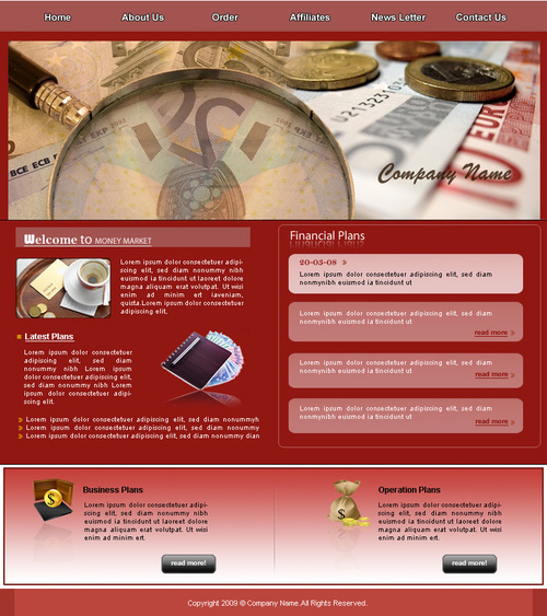 Product picture  Money Market HTML Template