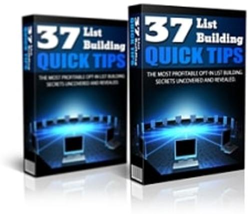 Product picture 37 List Building Quick Tips